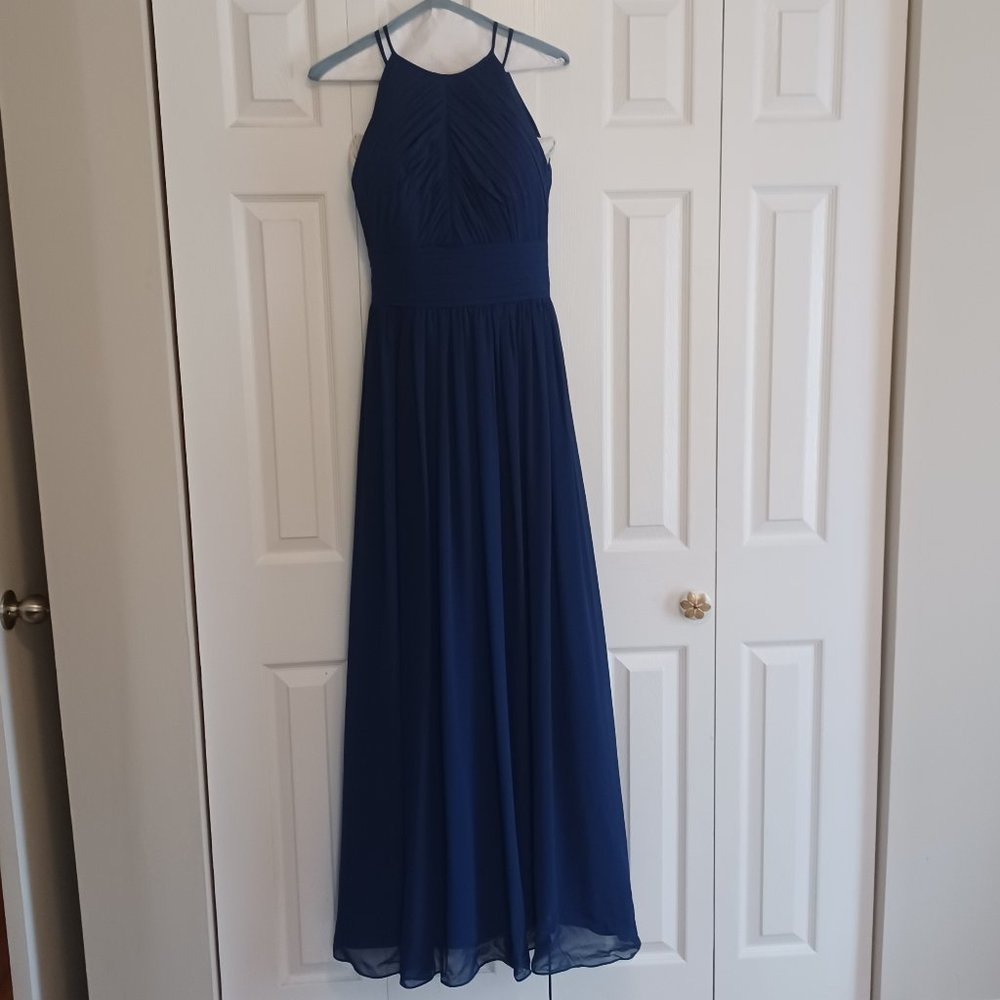 Navy Backless Gown
